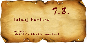 Tolvaj Boriska névjegykártya